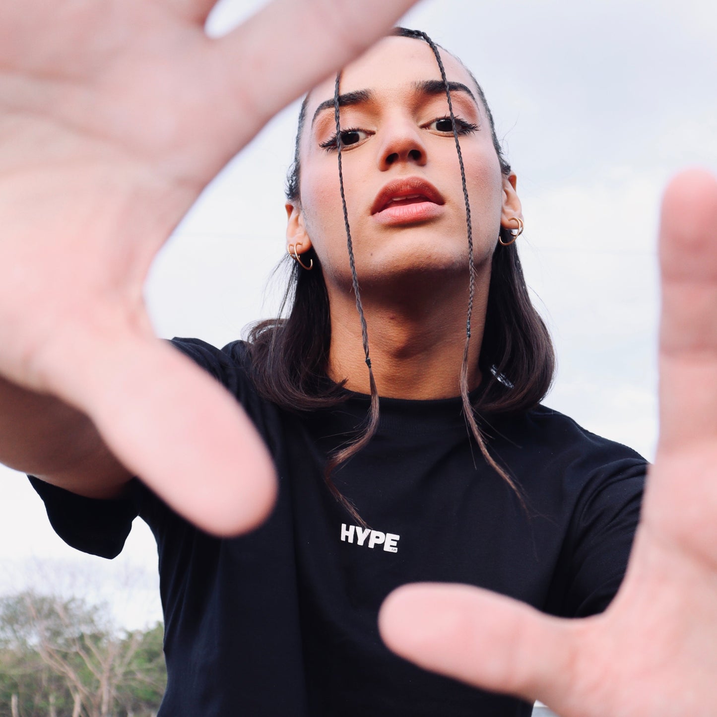 Cropped Oversized Hype Preto