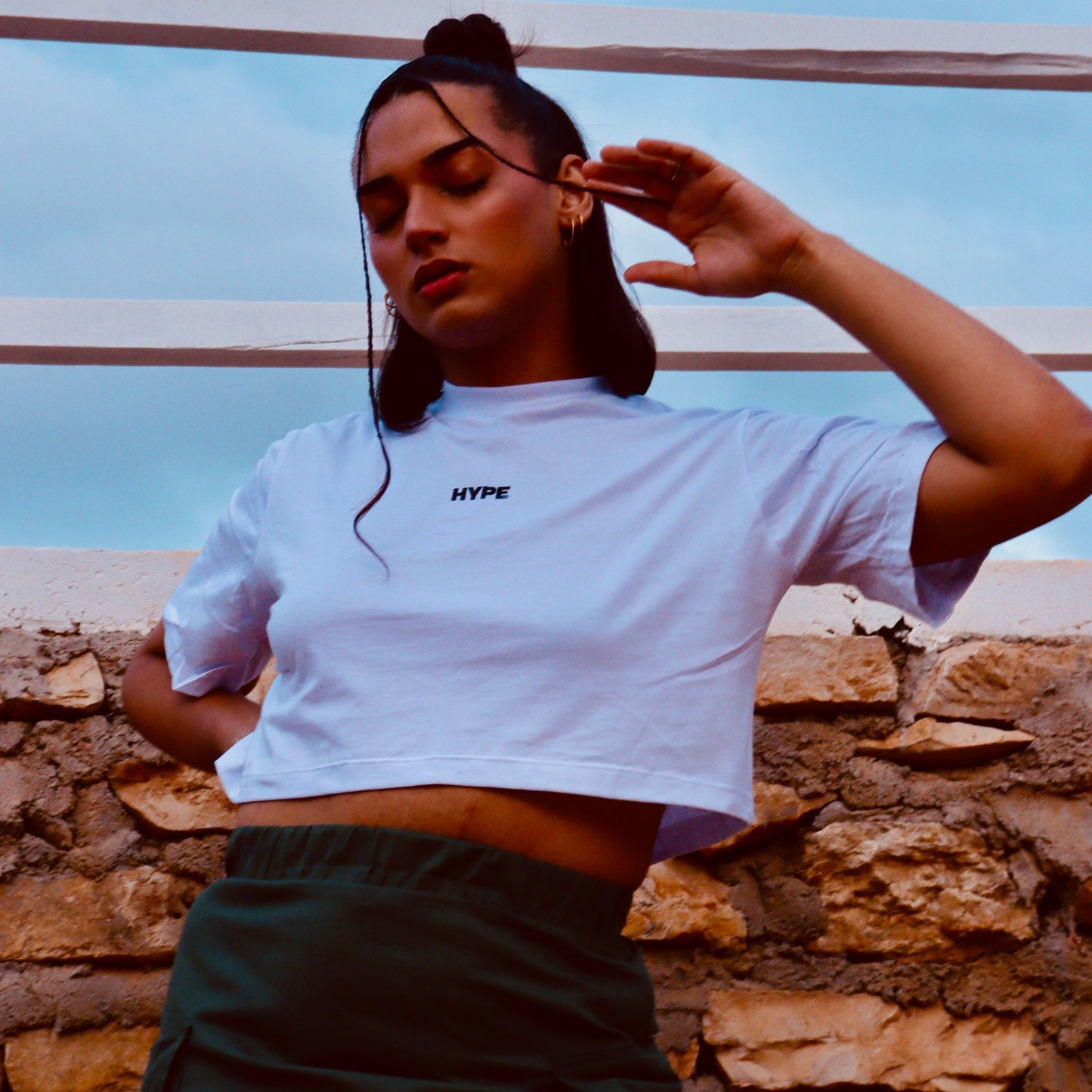 Cropped Oversized Hype Branco
