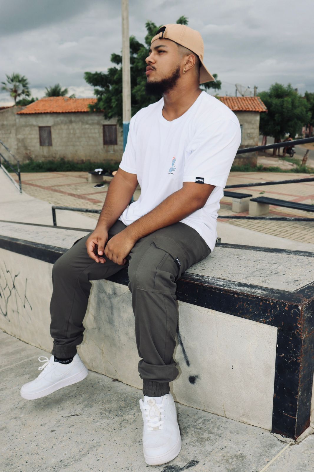 Calça Cargo Jogger Sarja Hype Verde Militar