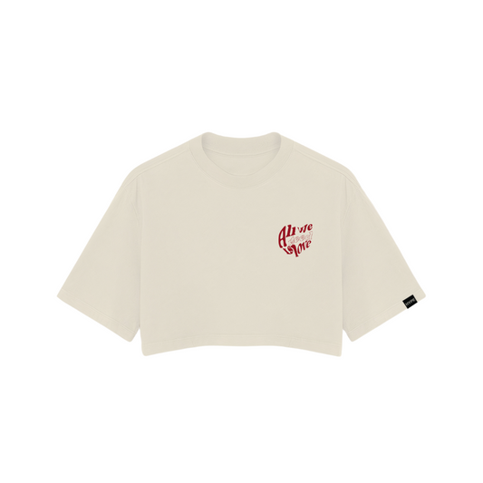 Cropped Oversized All We Need Is Love Off White