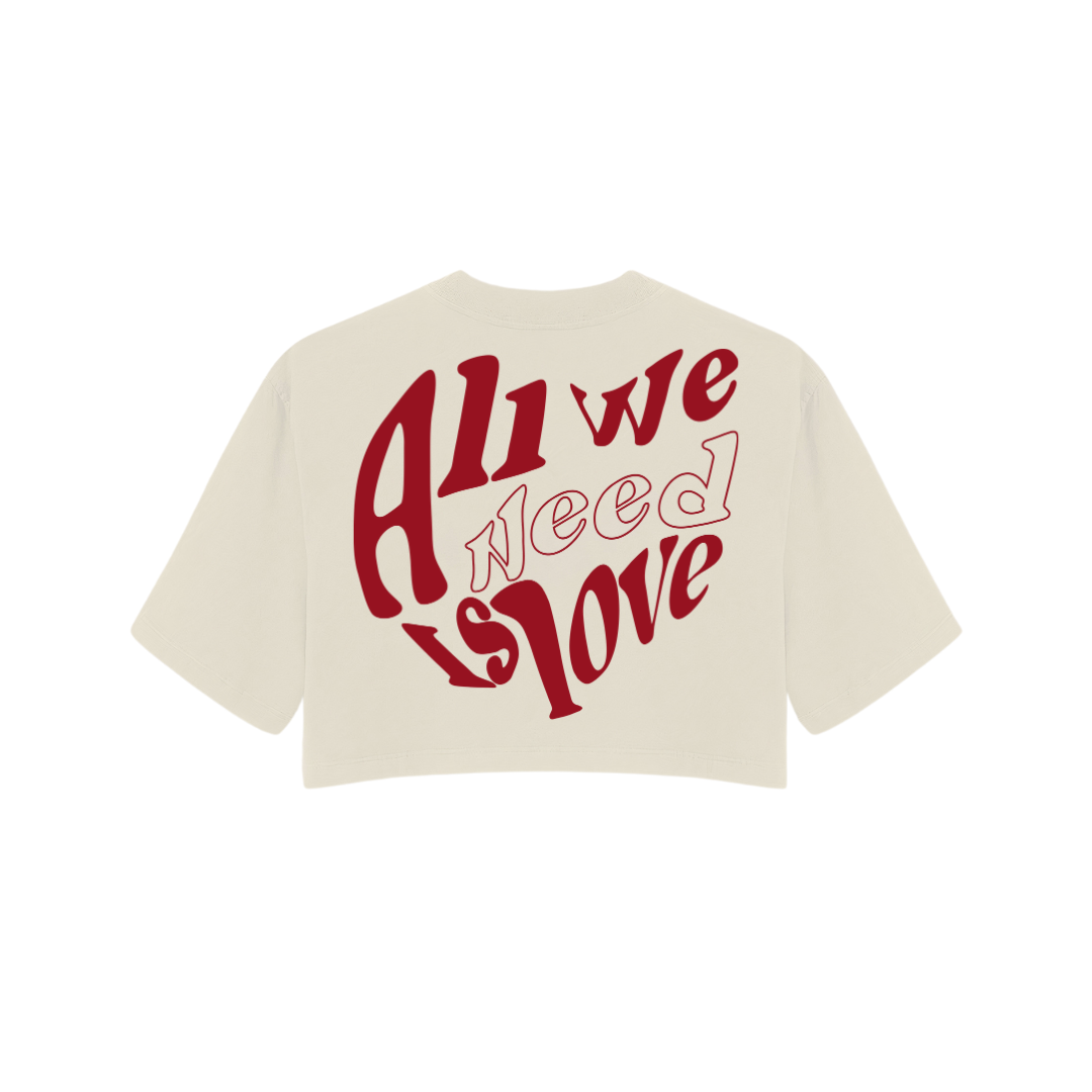 Cropped Oversized All We Need Is Love Off White