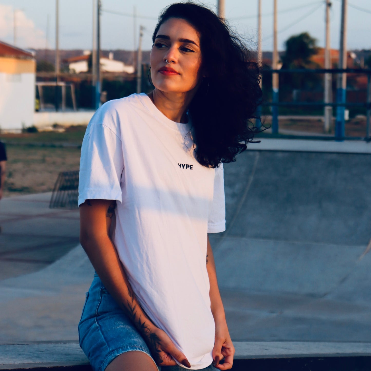 Camiseta Oversized Hype Lab Branca