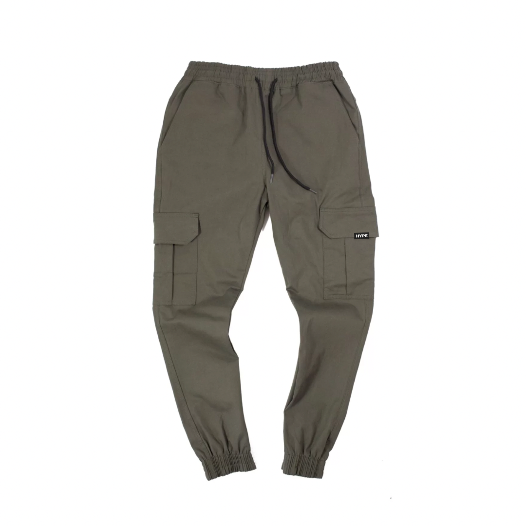 Calça Cargo Jogger Sarja Hype Verde Militar